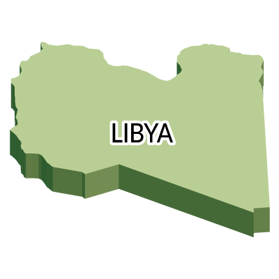 リビア無料フリーイラスト｜英語・立体(緑)