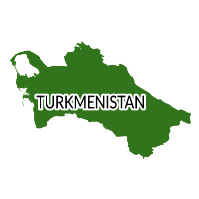 トルクメニスタン無料フリーイラスト｜英語(緑)
