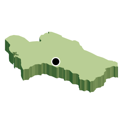 トルクメニスタン無料フリーイラスト｜首都・立体(緑)