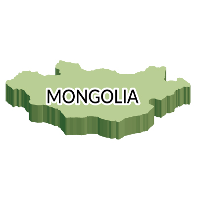 モンゴル国無料フリーイラスト｜英語・立体(緑)