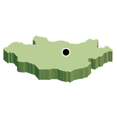 モンゴル国無料フリーイラスト｜首都・立体(緑)
