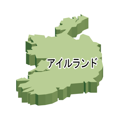 アイルランド無料フリーイラスト｜漢字・立体(緑)