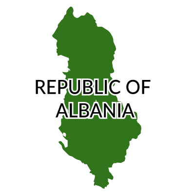 アルバニア共和国無料フリーイラスト｜英語(緑)