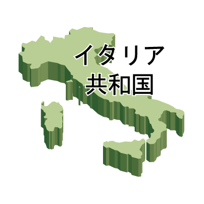 イタリア共和国無料フリーイラスト｜漢字・立体(緑)