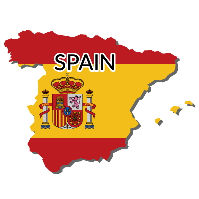 スペイン無料フリーイラスト｜英語・国旗付