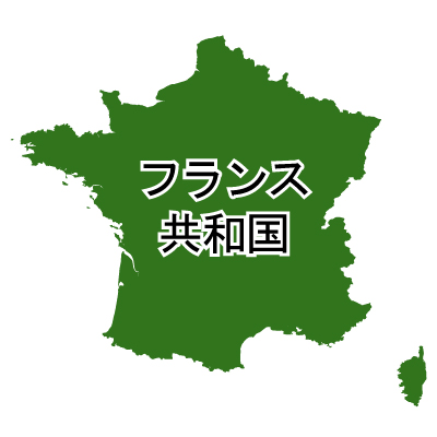 フランス共和国無料フリーイラスト｜漢字(緑)