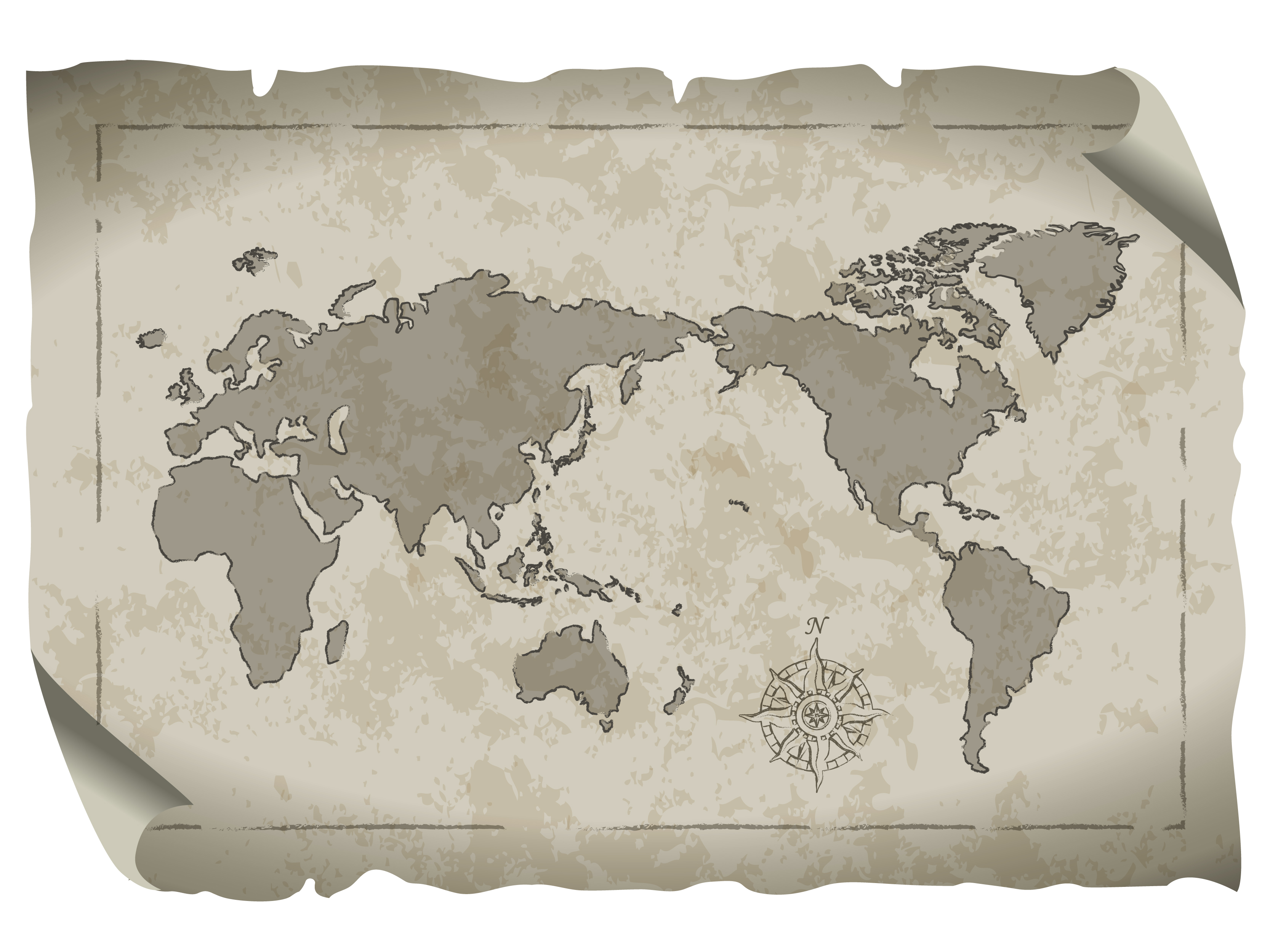 世界地図(全域)無料フリーイラスト｜旧マップ3
