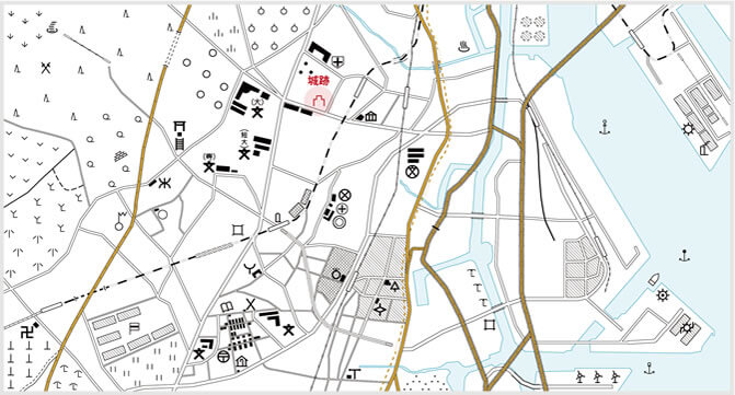 城跡の地図記号の由来 意味を写真付解説 イラスト無料ダウンロード