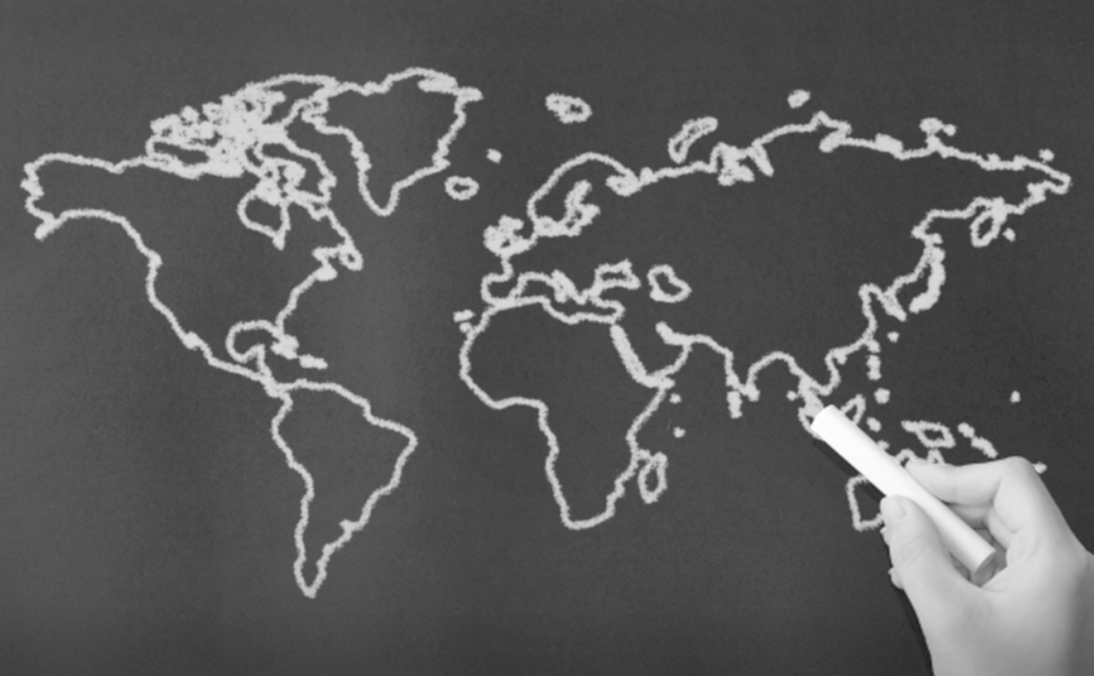 世界地図 全域 無料フリーイラスト 角丸 黒