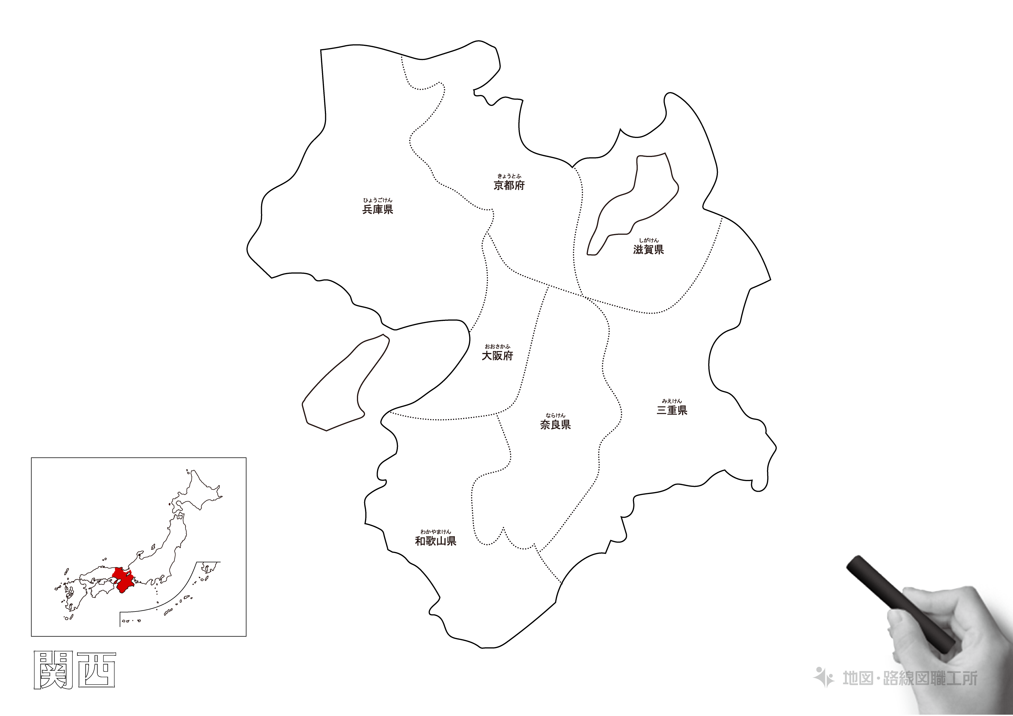 日本地図のぬりえ無料ダウンロード 色彩 地理感覚up