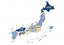 日本地図の無料イラスト素材集 都道府県名 県庁所在地あり