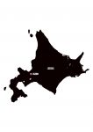 日本地図・北海道エリア・都道府県名あり・県庁所在地あり(黒)