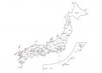 日本地図の無料イラスト素材集 都道府県名 県庁所在地あり