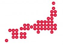 日本地図の無料イラスト素材集 都道府県名 県庁所在地あり