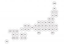 日本地図の無料イラスト素材集 都道府県名 県庁所在地あり