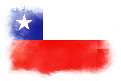 チリ共和国の国旗イラスト 水彩タイプ