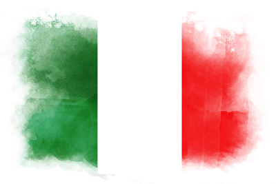 イタリア共和国の国旗イラスト 水彩タイプ