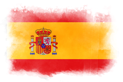 スペインの国旗イラスト 水彩タイプ