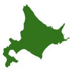 北海道イラストマップ白地図（緑）