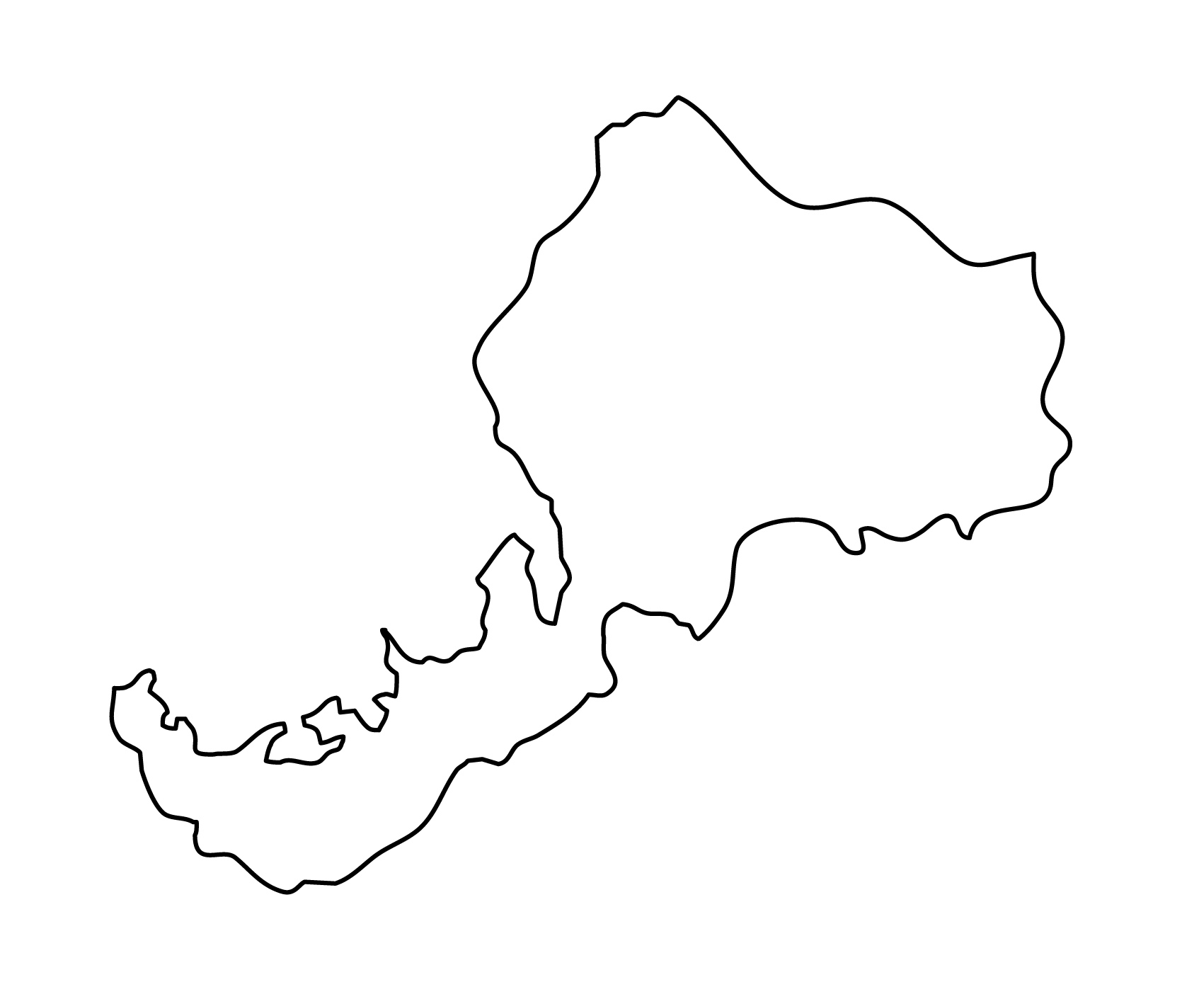 [白地図]福井県・無地