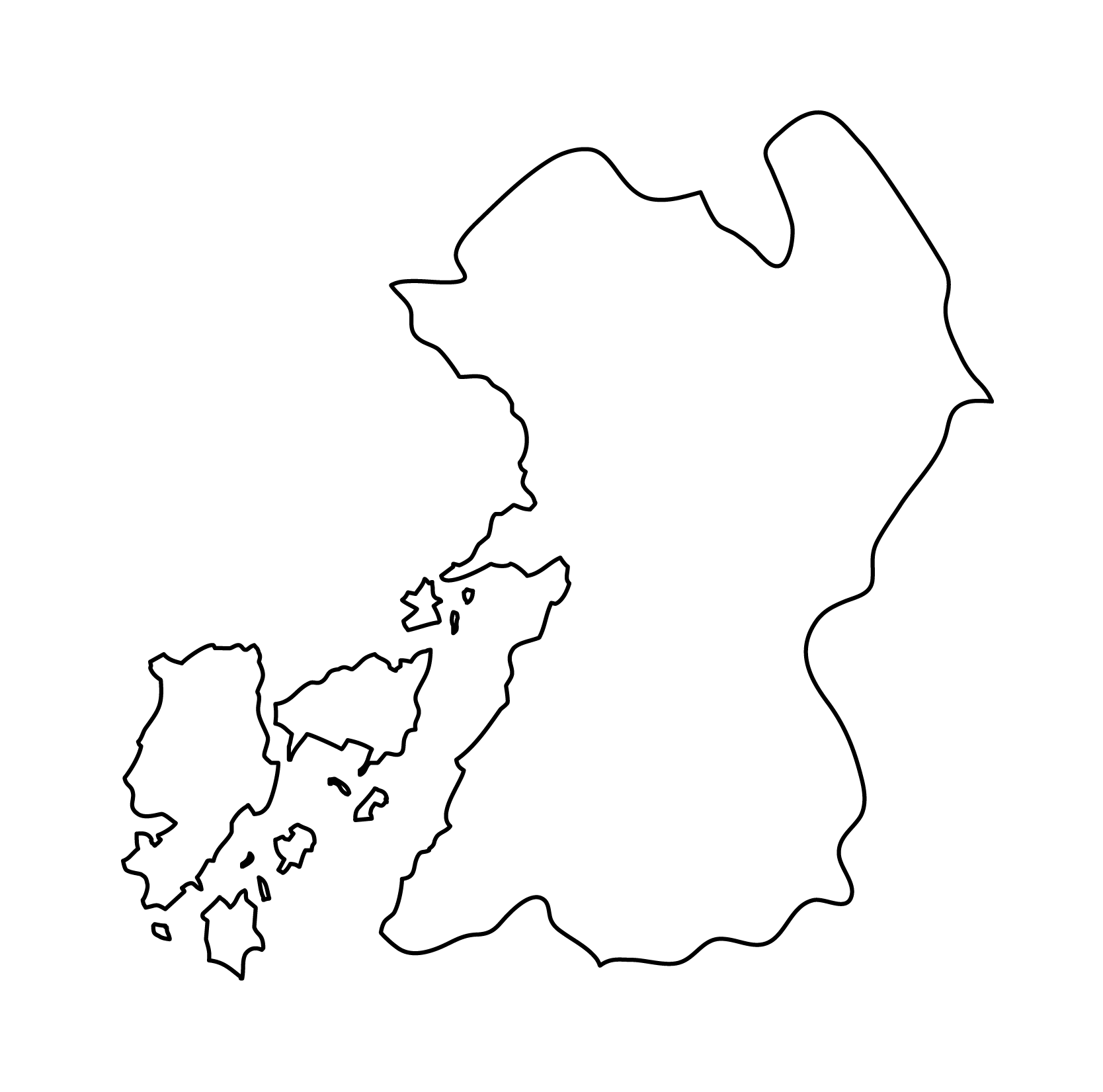 白地図・熊本県・無地