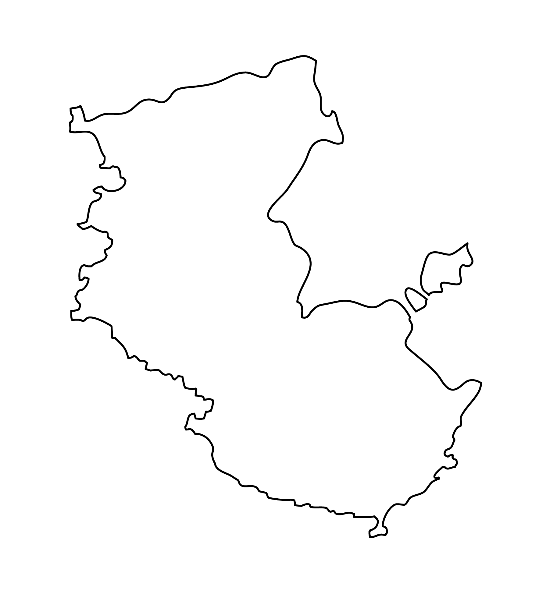 [白地図]和歌山県・無地