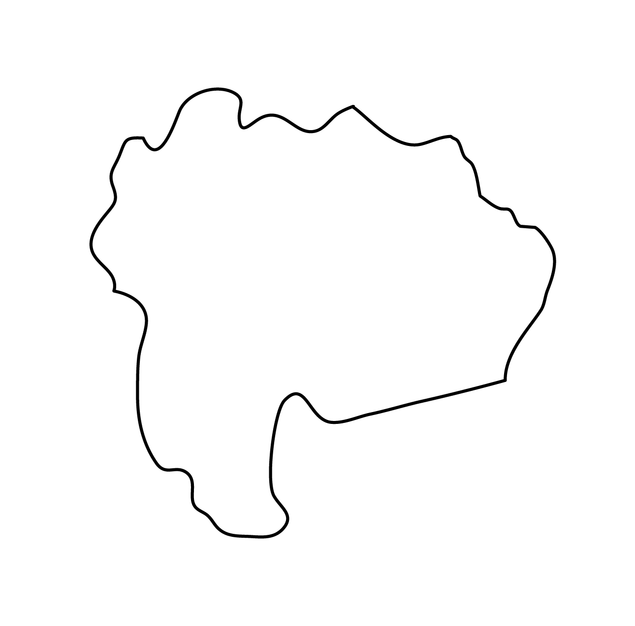 [白地図]山梨県・無地