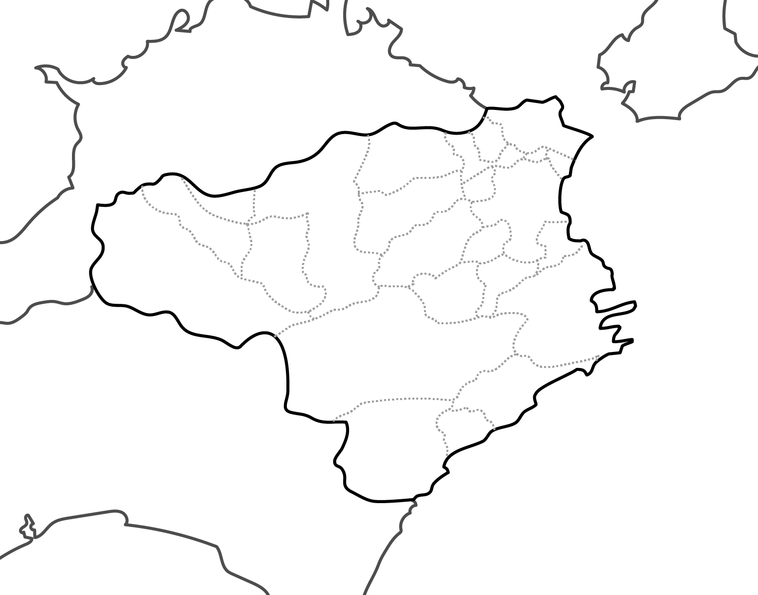 [白地図]徳島県・ラインあり・市区町村名なし・隣県なし