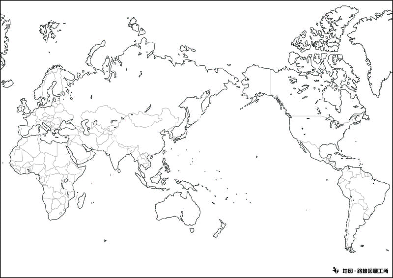 世界地図の白地図を無料ダウンロード 地図 路線図職工所
