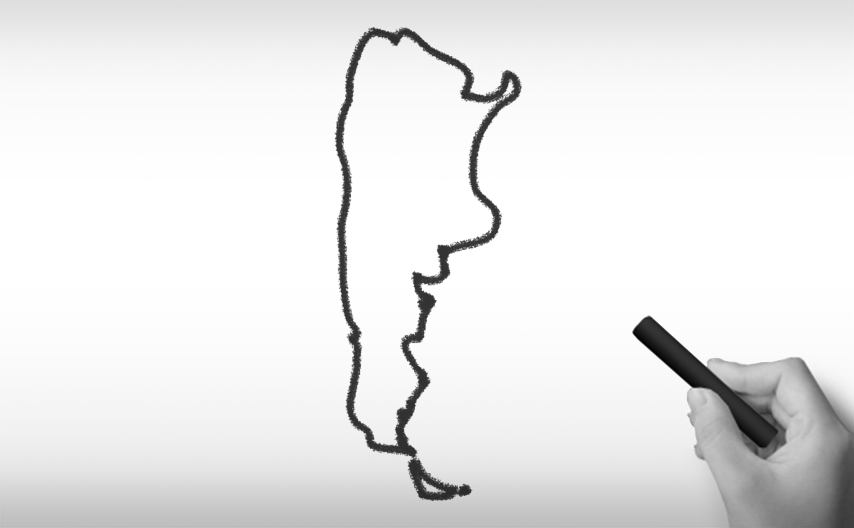 アルゼンチン共和国の白地図イラスト