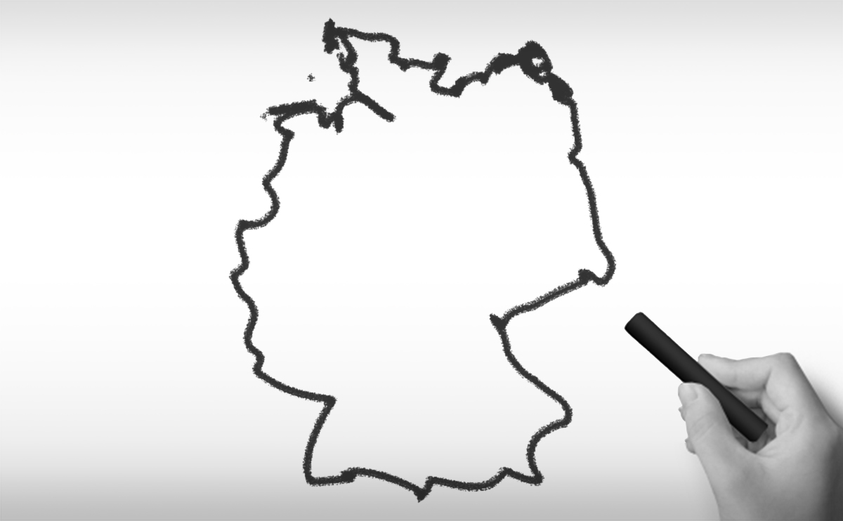 ドイツ連邦共和国の白地図イラスト