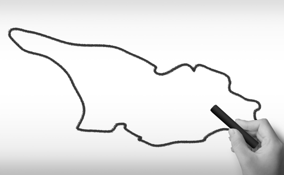 ジョージアの白地図イラスト