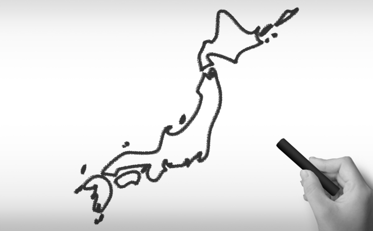 日本国の白地図イラスト