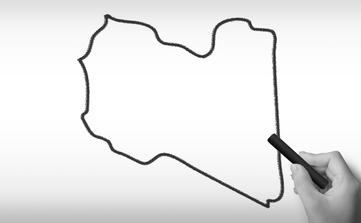 リビアの白地図イラスト