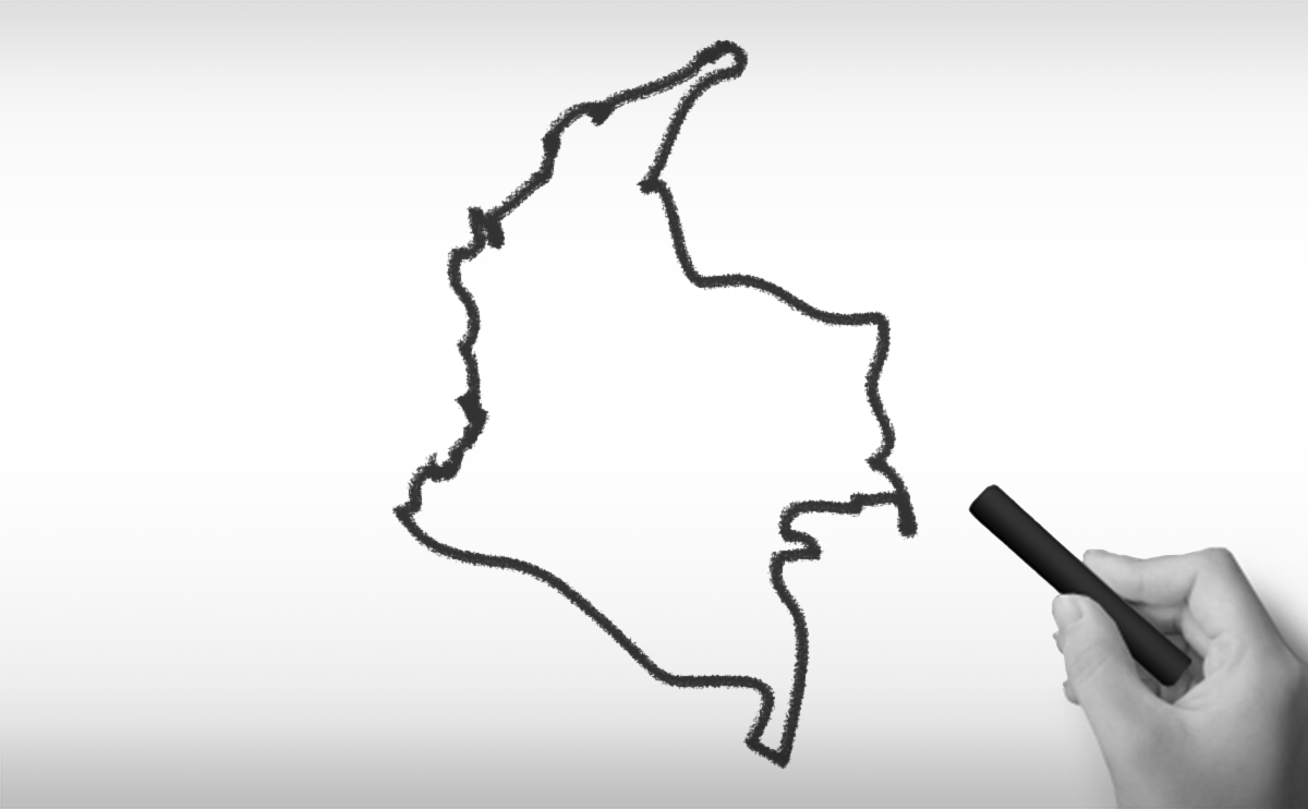 コロンビアの白地図イラスト