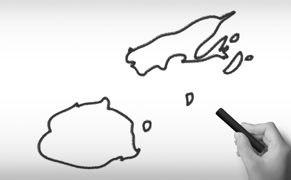 フィジー共和国の白地図イラスト