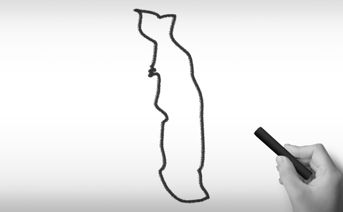 トーゴ共和国の白地図イラスト