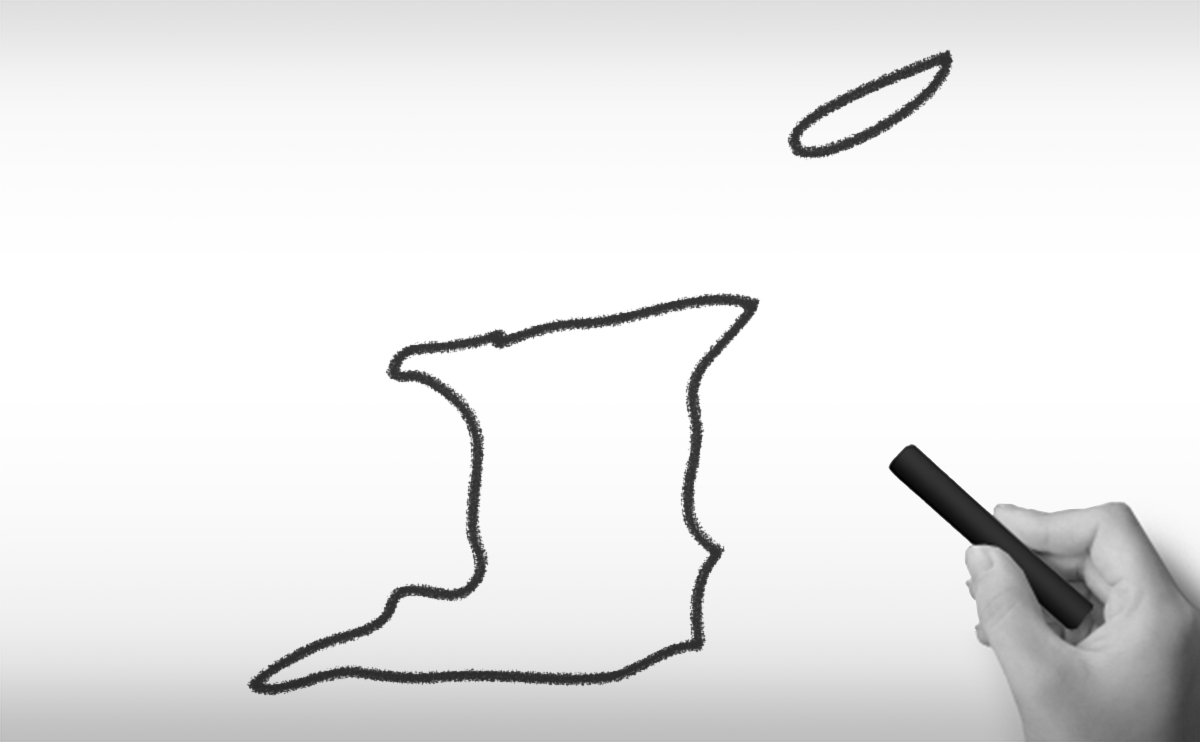 トリニダード・トバゴ共和国の白地図イラスト