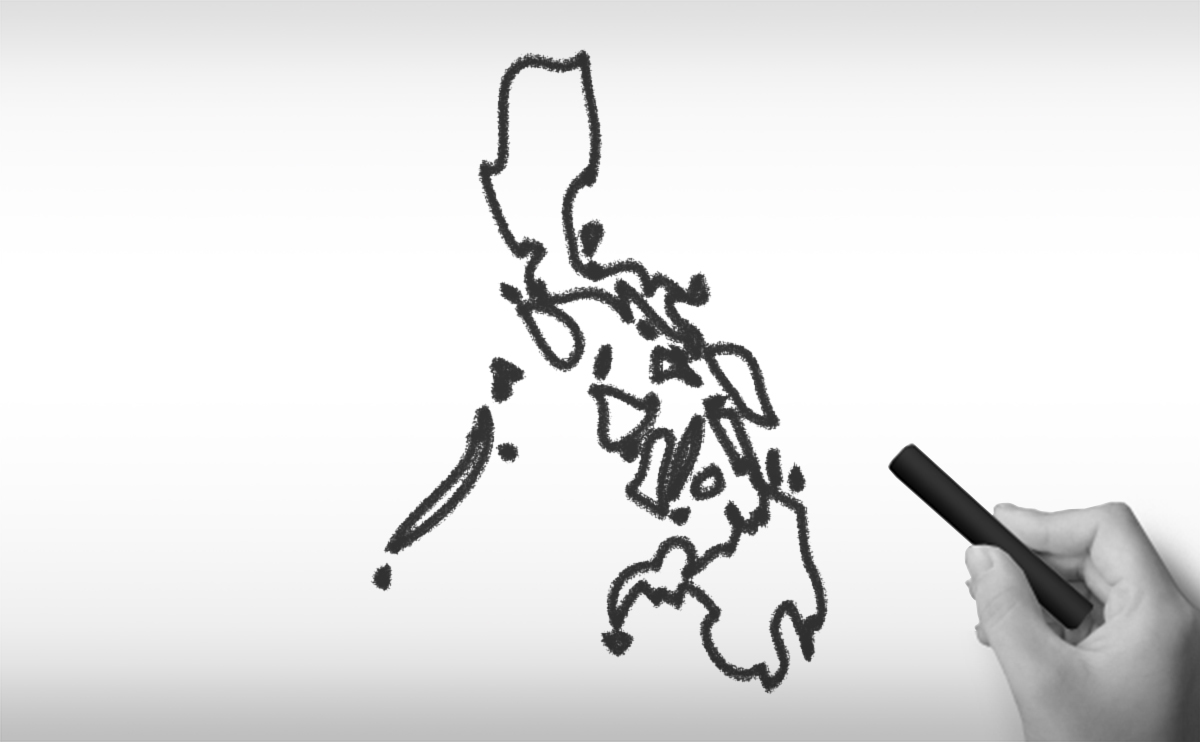 フィリピン共和国の白地図イラスト