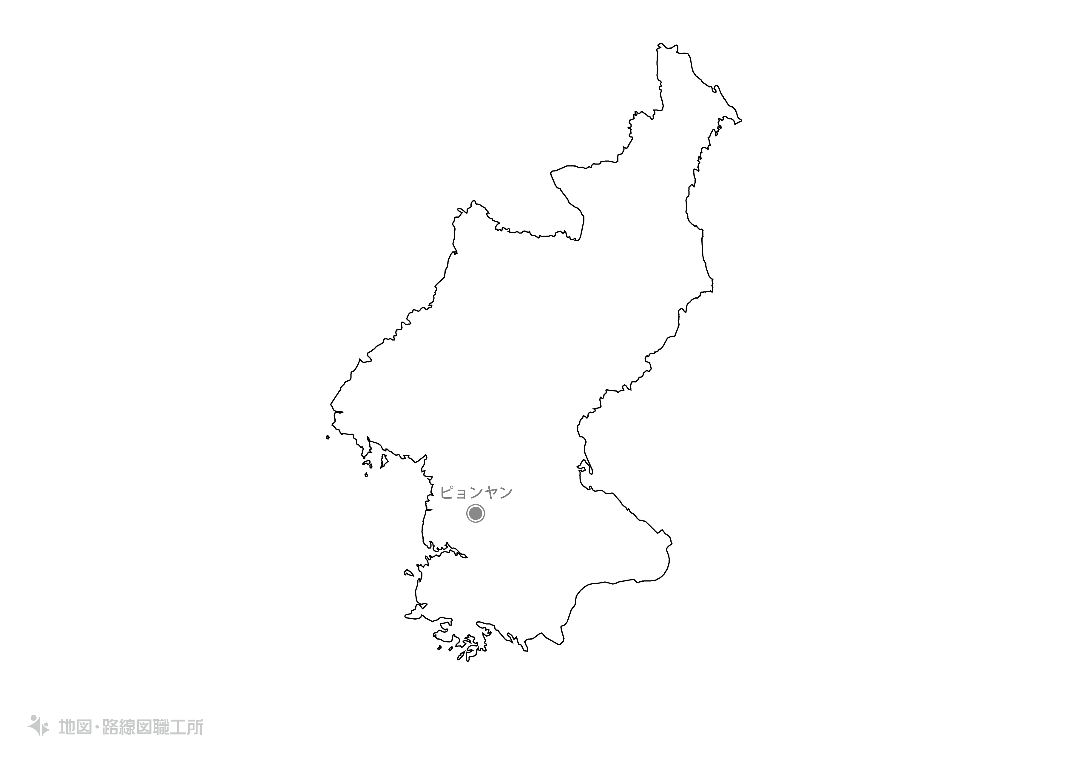 白地図フリーイラスト｜朝鮮民主主義人民共和国・首都名