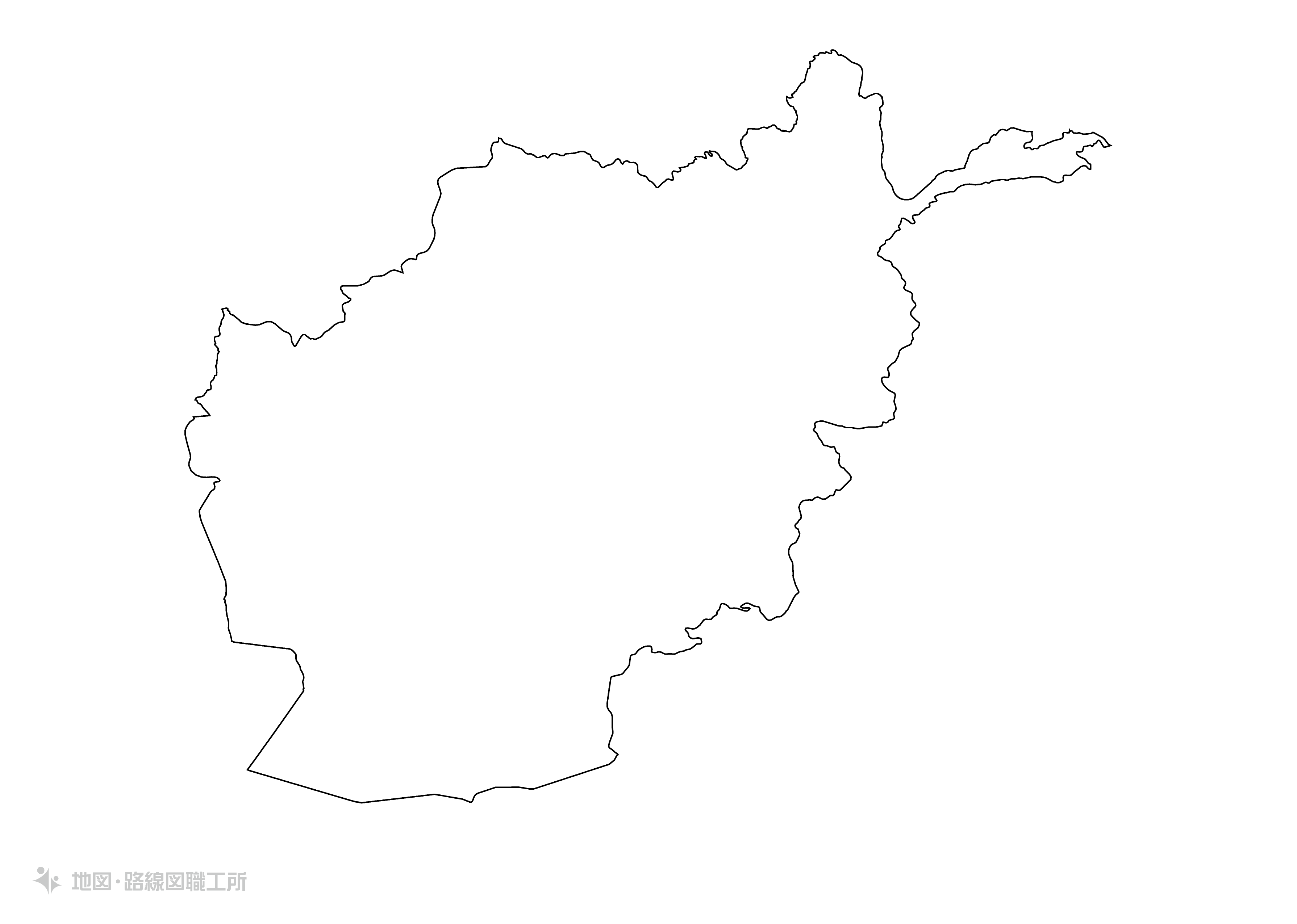 白地図フリーイラスト｜アフガニスタン・イスラム共和国・無地