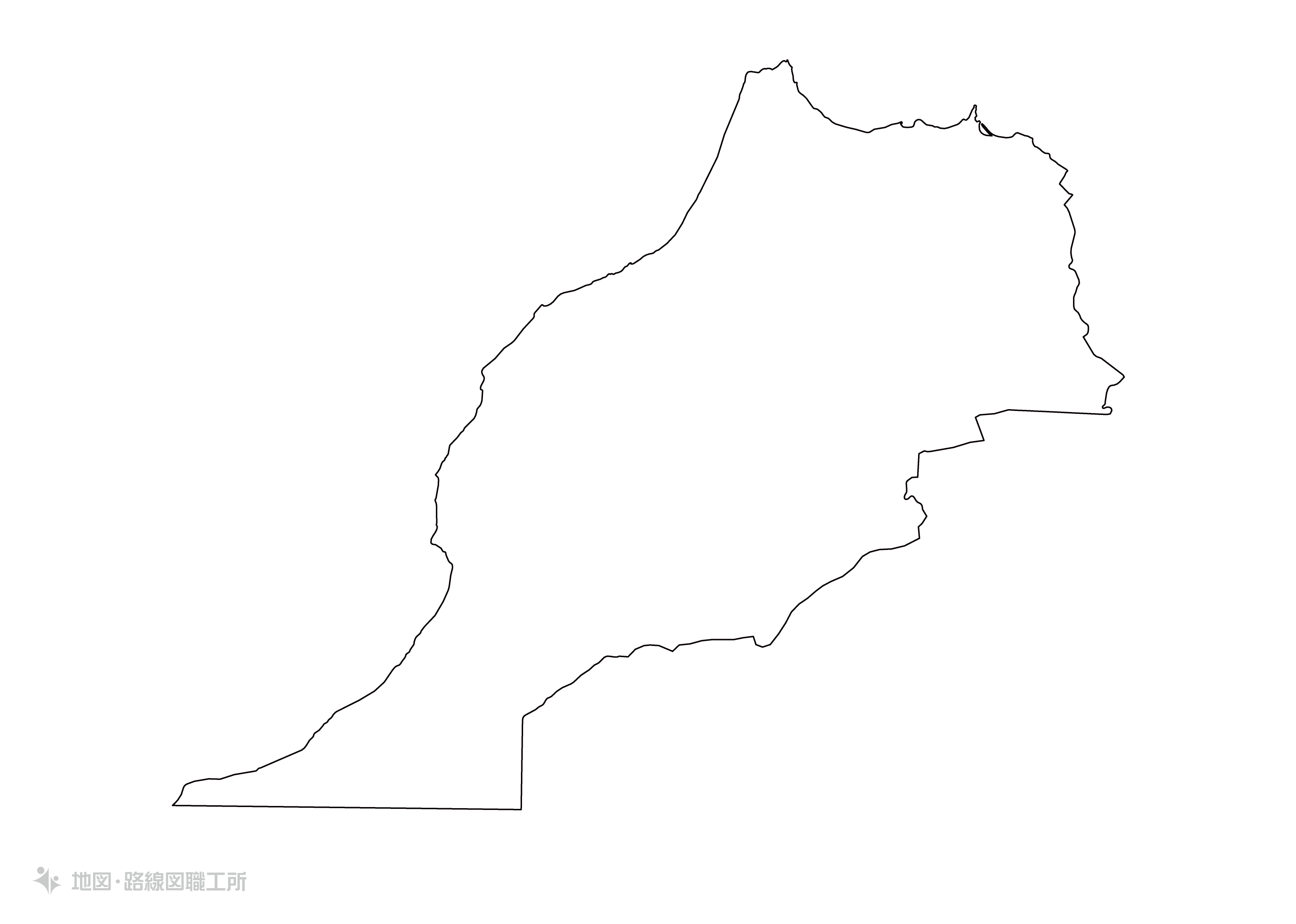 白地図フリーイラスト｜モロッコ王国・無地
