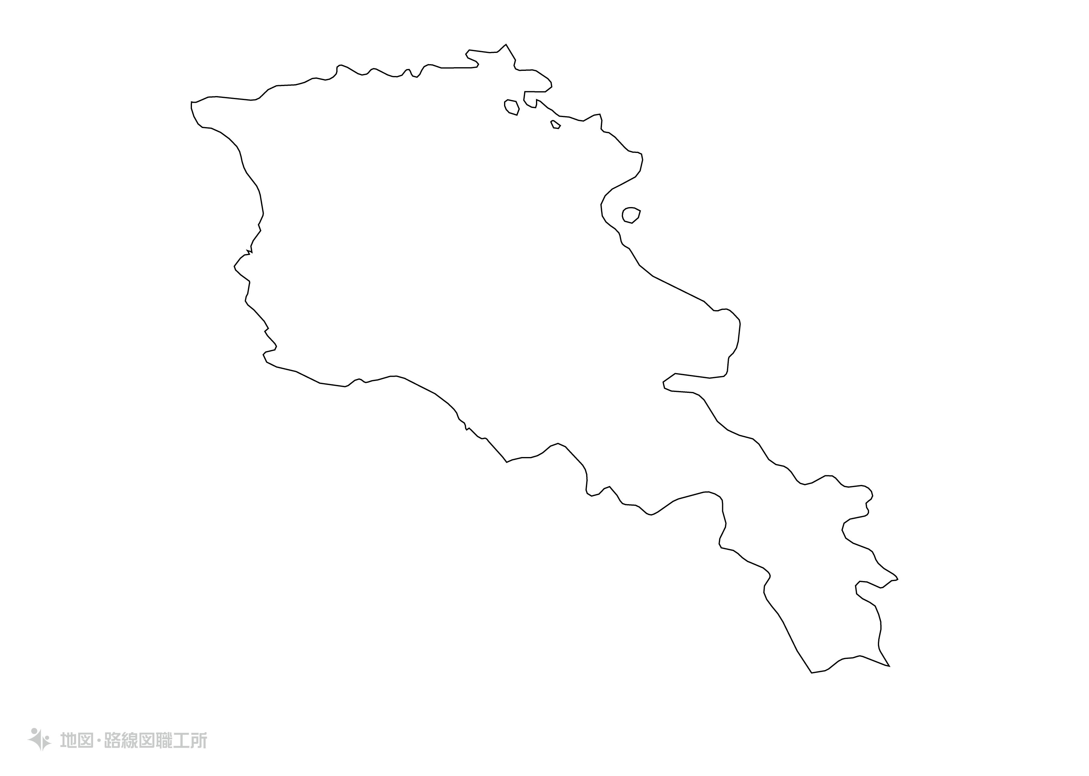 白地図フリーイラスト｜アルメニア共和国・無地