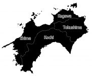 四国地方4県の地図イラストを無料ダウンロード