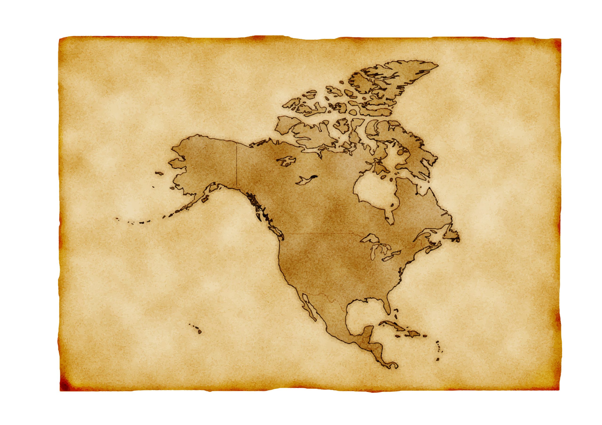 世界地図(北アメリカ)無料フリーイラスト｜旧マップ