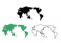 世界地図 全域 イラストを無料ダウンロード