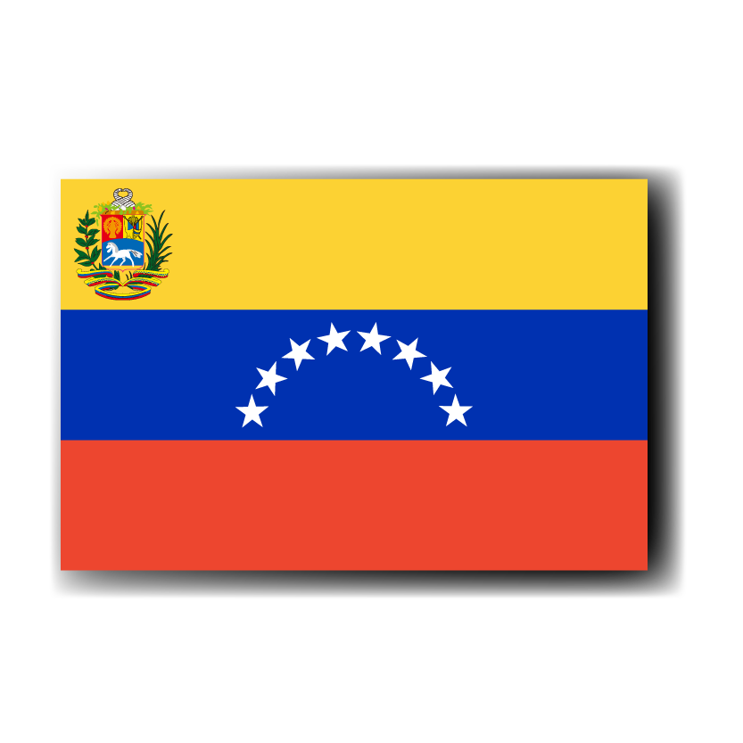 ベネズエラ・ボリバル共和国の国旗-ドロップシャドウ
