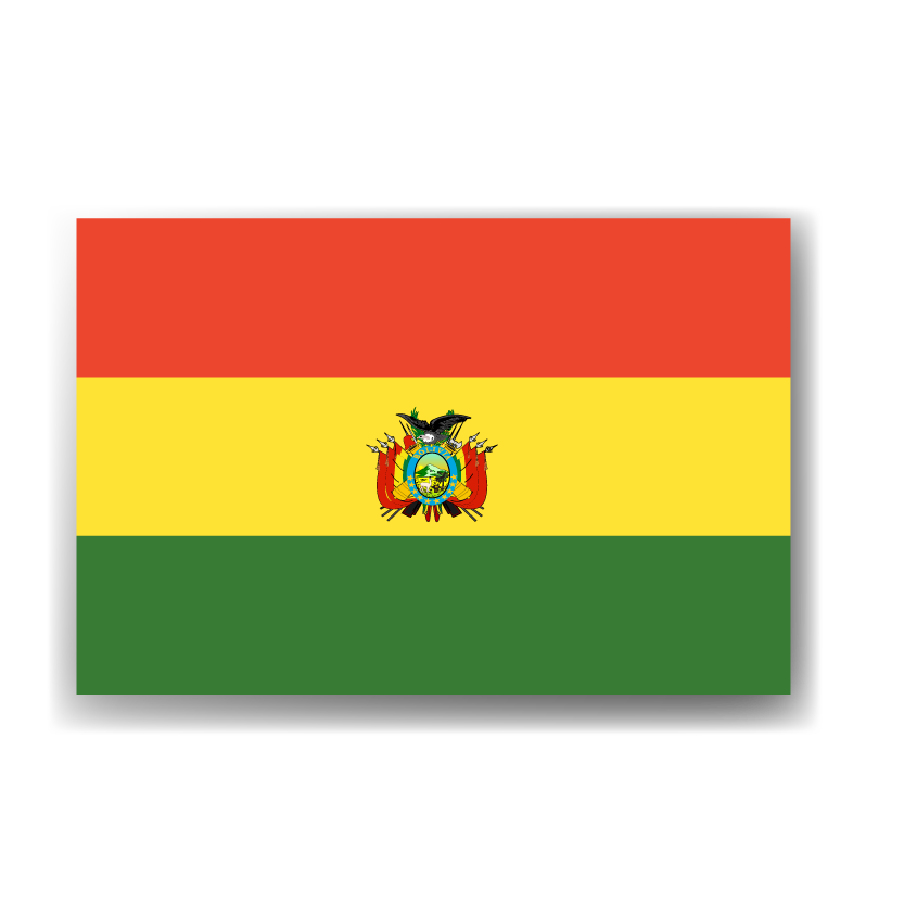 ボリビア多民族国の国旗-ドロップシャドウ