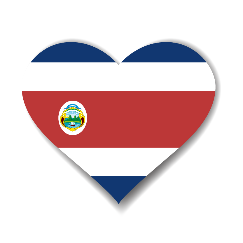 コスタリカ共和国の国旗-ハート