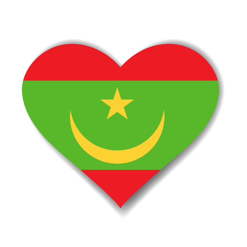 モーリタニア・イスラム共和国の国旗-ハート
